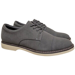 Alfani Men Theo Cap Toe Lace Up Derby Oxfords Size US 10M Grey Microsuede